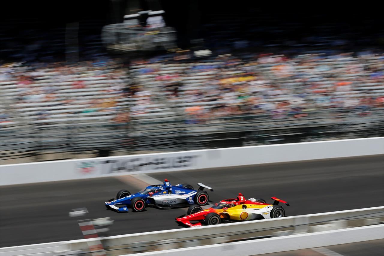Alex Palou and Josef Newgarden - Miller Lite Carb Day - By: Paul Hurley -- Photo by: Paul Hurley